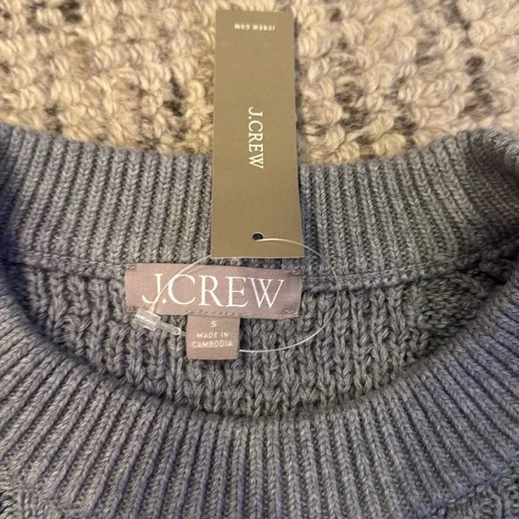 NWT! J. Crew Cotton Cable Knit Crew Neck Sweater - Picture 4 of 7